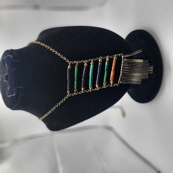 Multicolor Beaded Chain Necklace - Picture 5 of 7